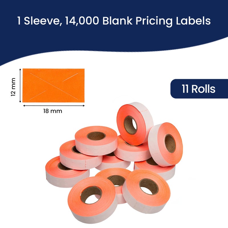 Perco 1812 Fluorescent Red Pricing Labels for Garvey 18-6 One Line Price Gun â€“ 11 Rolls â€“ 14,000 Price Marking Labels - Image 3